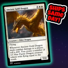 Ancient Gold Dragon - Custom Art Magic: The Gathering Playtest Card - Commander