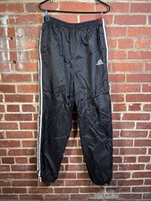 Vintage 90s Adidas 3 Stripe Black Track Pants Athletic Adult Size Large