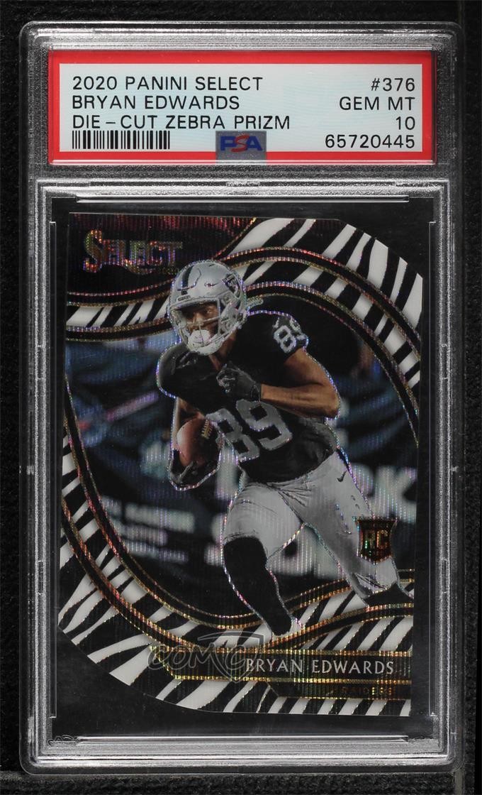 2020 Select Field Level Zebra Prizm Die-Cut Bryan Edwards #376 PSA 10 GEM MT 4f5