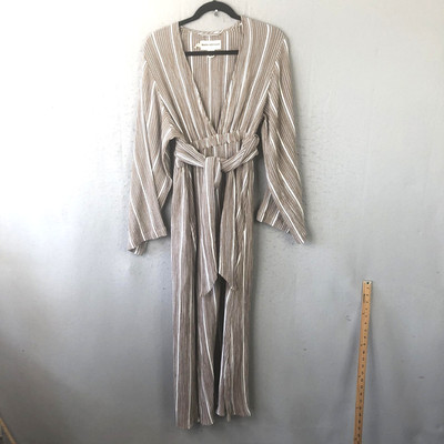 Mara Hoffman Dress Womens XS Brown Striped Organic Cotton Lagenlook Boho Resort