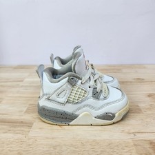 Jordan 4 Retro TD Toddler Shoes Size 5C White Gray BQ7670-100