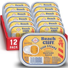 Beach Cliff Wild Caught Fish Steaks in Mustard Sauce, 3.75 Ounce Pack of 12