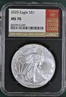 2025 - American Silver Eagle - NGC MS70 - Official Red Book Label - Black Core