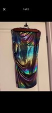 superdown Metallic Multicolor Strapless Bodycon Dress Short Sleeveless Size M