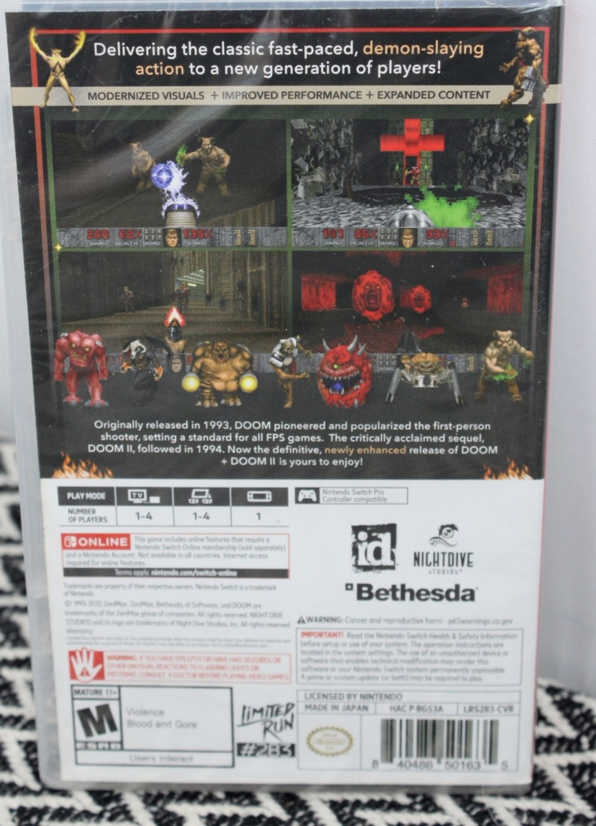 Doom 1 + Doom 2 Limited Run #283 - Nintendo Switch - Brand New | eBay