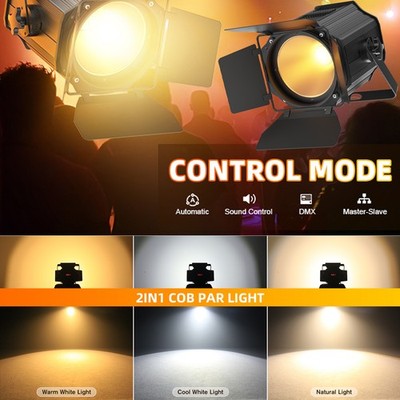 Par Light Dual Color COB 200W Spotlights with Barn Door DJ Disco Stage Lighting