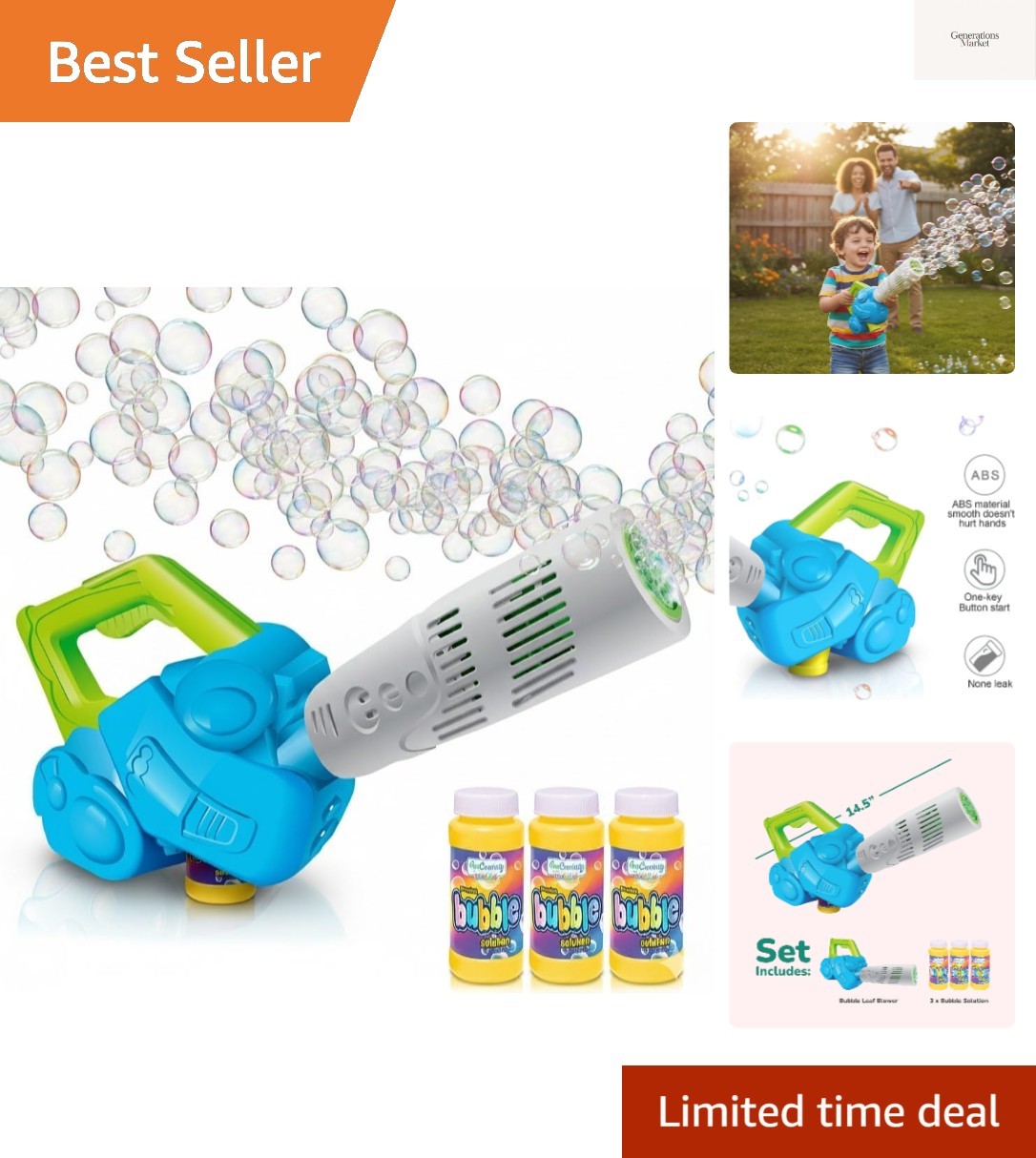With 3 Refill Solutions, Outdoor Bubble Toys For Toddlers ...