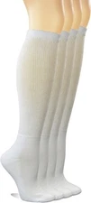 Yomandamor Women's Non-binding Cotton Knee-Hi 9-11, 4 Pairs Solid White 