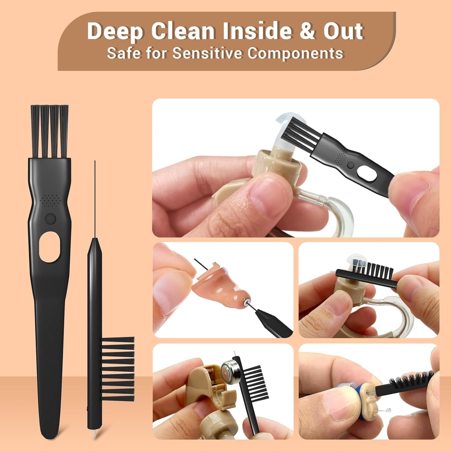Premium Hearing Aid Cleaning Kit - Compatible with Rechargeable Hearing Aid with