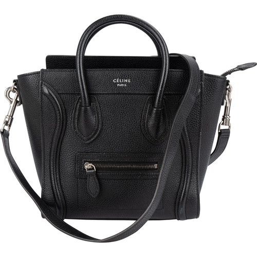 Celine Grained Leather Luggage Nano Crossbody Handbag Bag