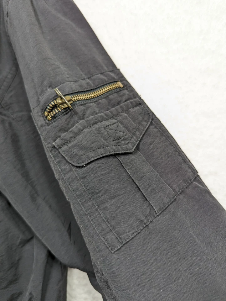 Chaqueta impermeable Eddie Bauer de colección años 90 concha negra caqui de gran tamaño para hombre talla L Foto 3 de 4