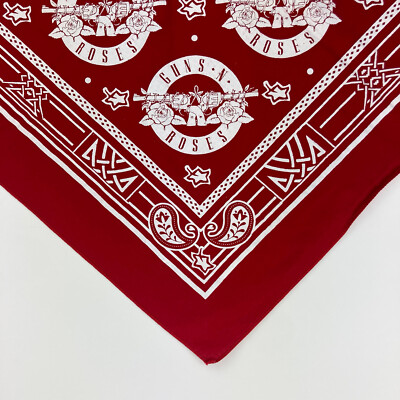 Guns N' Roses Tour Red Bandanna Cotton Band Logo | eBay