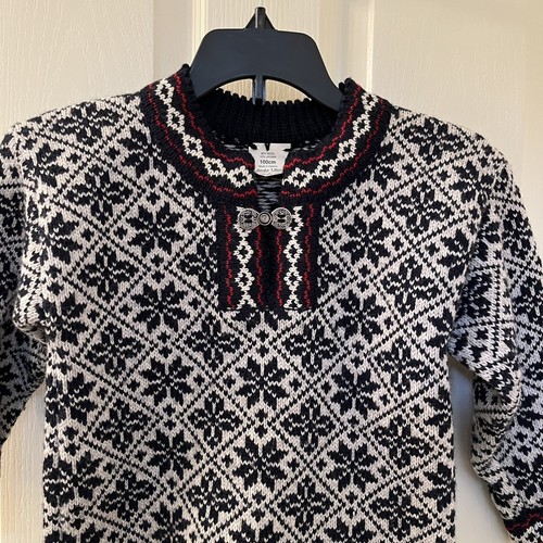 Longa Liisu Wool Blend Sweater Nordic Fair Isle Girls Size 100 US 4 - Picture 2 of 16
