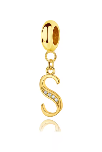 Charms Anhänger Silber 925 für Pandora Armband Buchstaben A B C Alphabet Gold Si - Bild 47 von 54