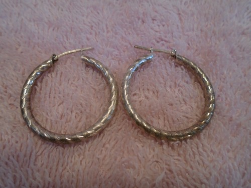 Vintage Sterling Silber 925 Creolen mit Schnappverschluss 5,4 g - Bild 1 von 3