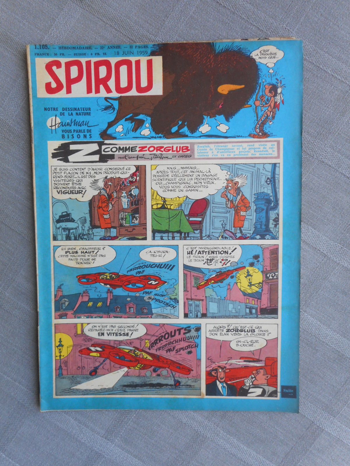 Spirou Weekly No. 1105 1959 Good Condition
