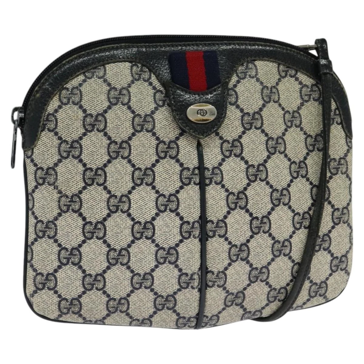 Sac à bandoulière GUCCI GG Supreme Sherry Line PVC rouge marine 904 02 047 authentique 113720
