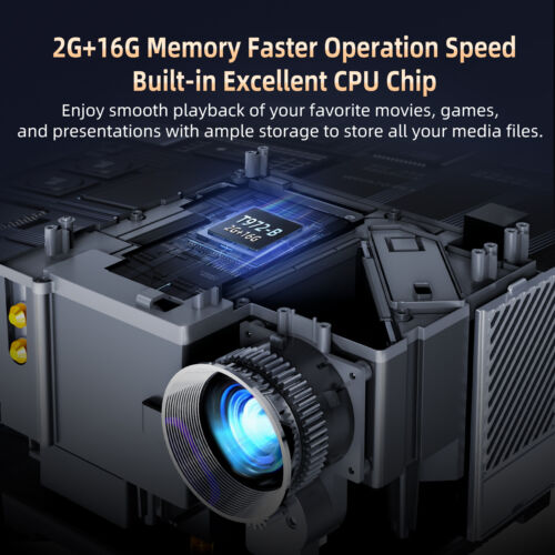 4K Projector 10000LMS 1080P HD 5G WiFi Bluetooth Video Home Theater 200" Display - Picture 2 of 10