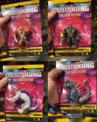 PLAYMATES TOYS MONSTERVERSE THE NEW EMPIRE GODZILLA X KONG 3'' SET OF 4 FIGURES