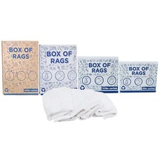 White Knit Cleaning Rags, T-Shirt Wiping Cloth In Boxes - Multipurpose Use