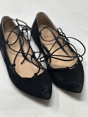 Gianvito Rossi shoe Black  suede Tie Strap Pointed Toe size 37