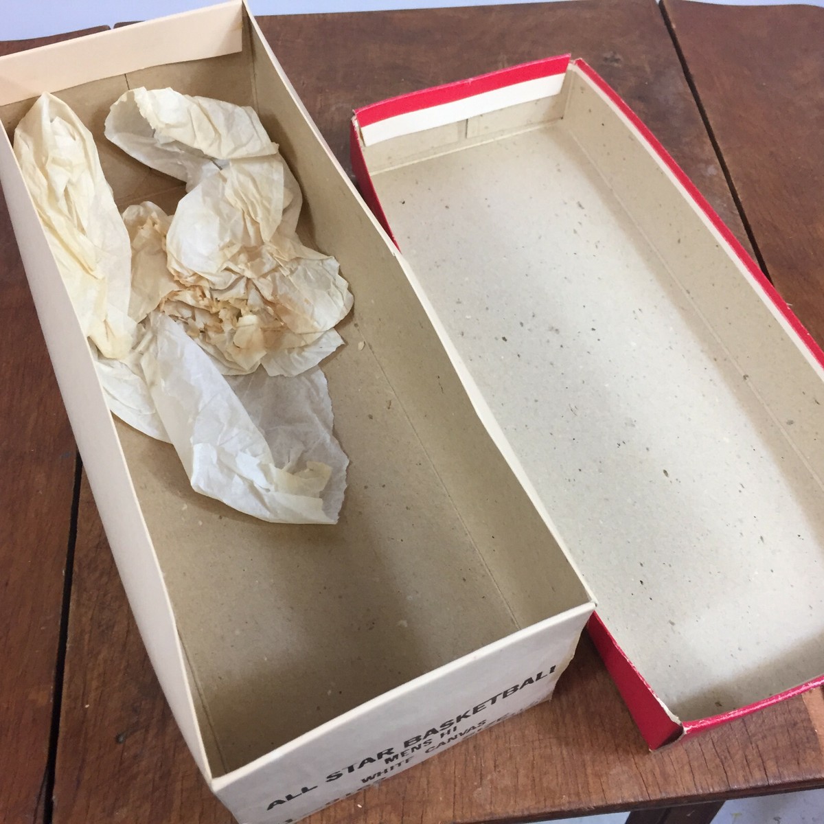 Vintage Converse 8.5 Shoe Box Only White Canvas Hi Shoes All