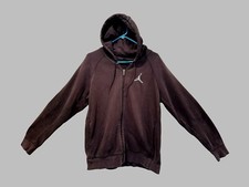 Air Jordan Full Zip Black Sweatshirt with Hood  Pockets Embroidered Logo Large