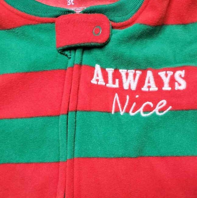 CARTER'S Toddler Boy 4T Xmas 'Always Nice' Footed Pajama Sleeper NWT