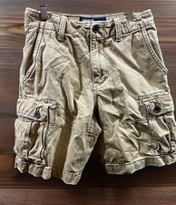 Vintage American Eagle Shorts Mens 30 Camel Cargo Pockets Preppy Logo Casual