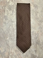 Gitman Bros. Men's Polka Dot Silk Necktie in Brown