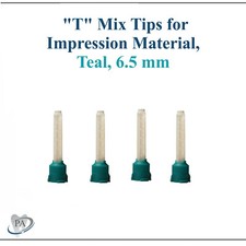 Dental "T" Mix Tips High Performance For Impression Material, Teal, 6.5 mm