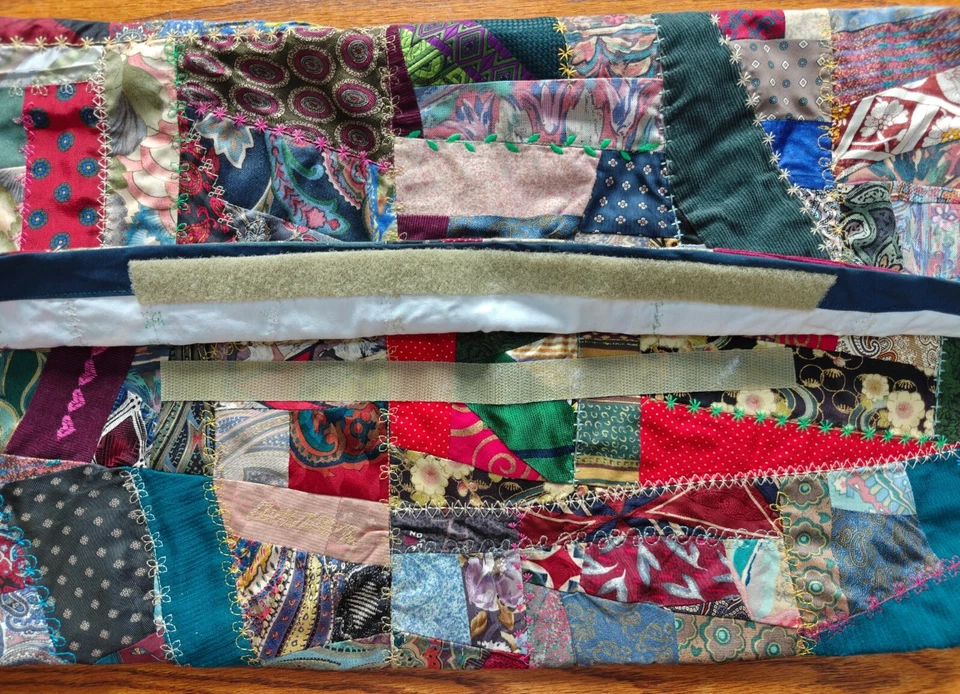 复古疯狂被子腰枕套 Sham 31.5x10.5x2 手工刺绣 — 第 3/4 张图片