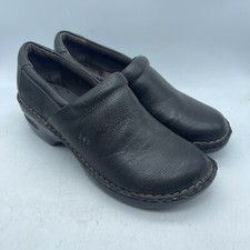 BOC Born Concept Brown Leather Clogs Women's Size 10M Slip On Shoes