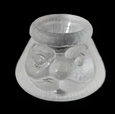 Nybro Crystal Santa Claus Candle Holder Satin Clear Sweden