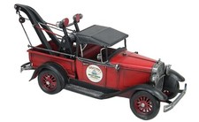 41CM WRECKING TRUCK TIN PLATE METAL DECORATIVE MODEL VINTAGE RETRO HAND PAINTED