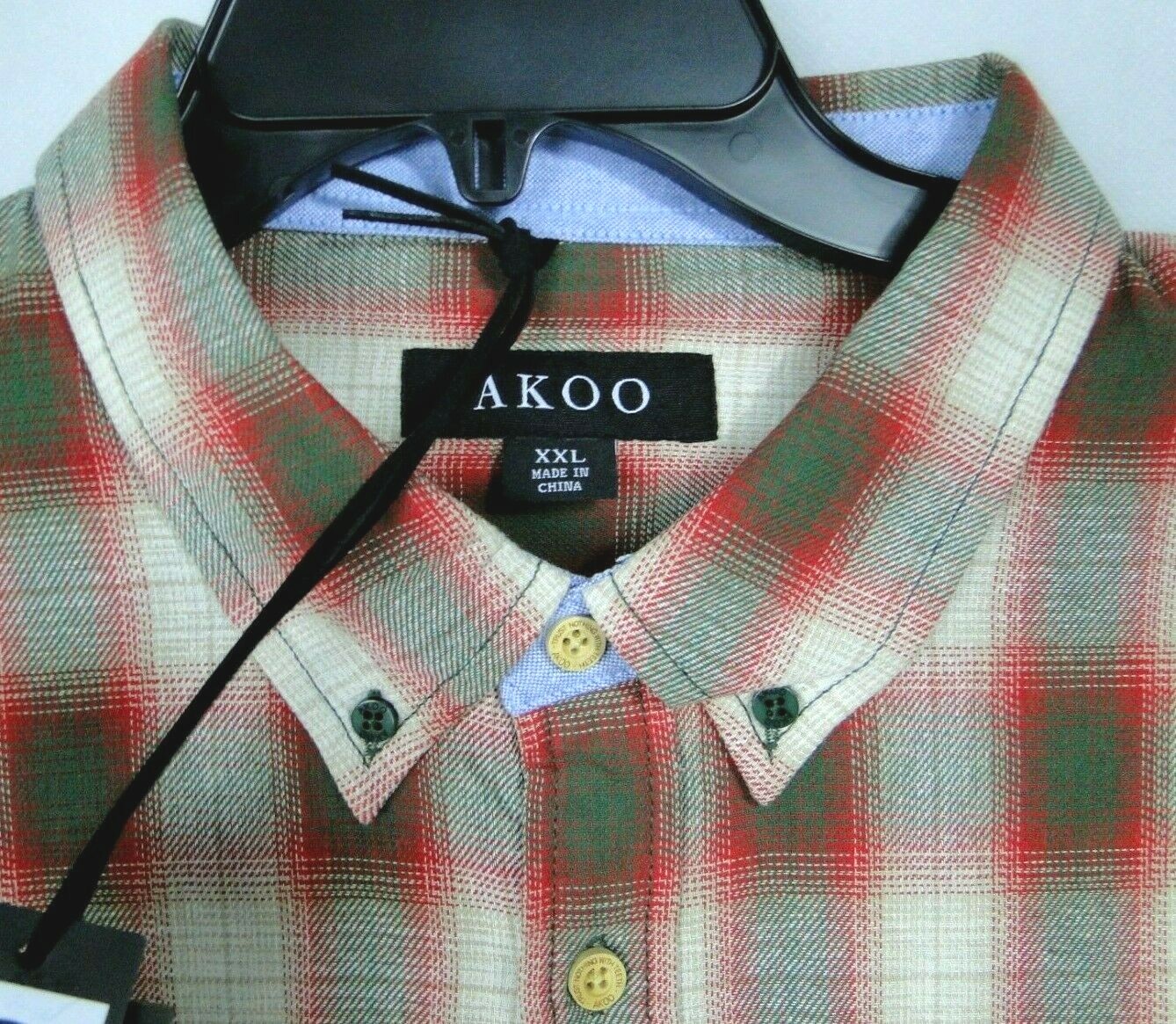 Akoo Brand "CODES" L/S Button Down in Cotton Greener Pastures MSRP 89