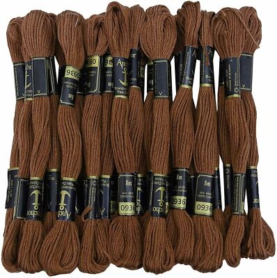 Anchor Stranded Cotton Threads Cross Stitch Sewing Hand Embroidery Thread Brown
