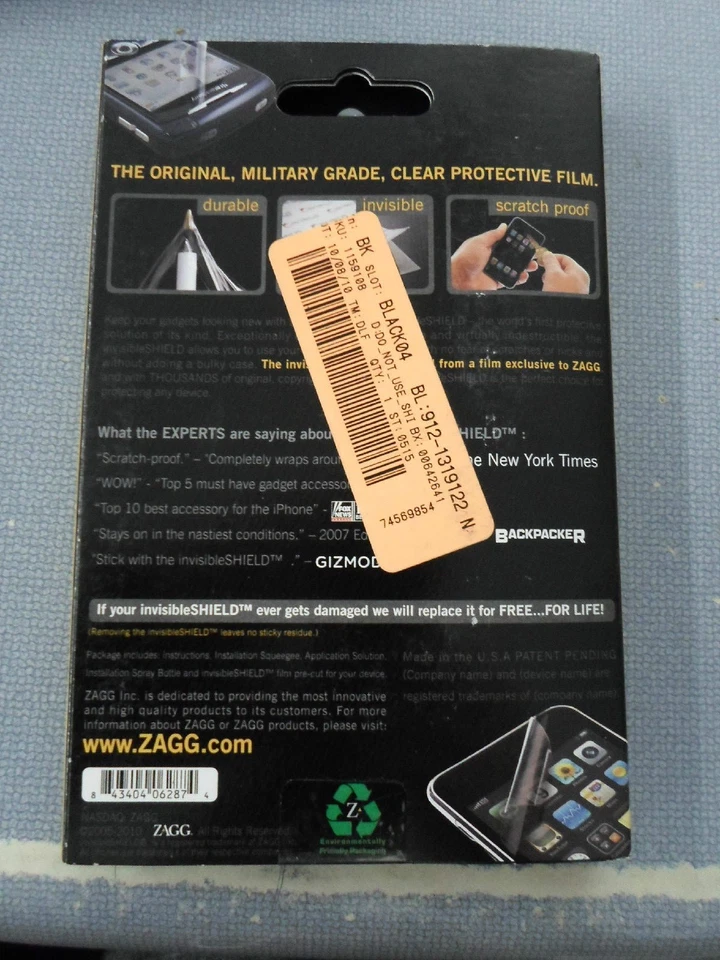 Protector de pantalla ZAGG InvisibleSHIELD para Samsung Epic 4G Galaxy S nuevo Foto 2 de 2