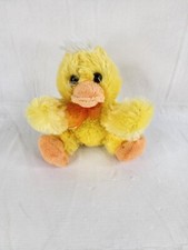 Dan Dee Collectors Choice Stuffed 7" Duck Chick Easter Plush Yellow Orange Bow