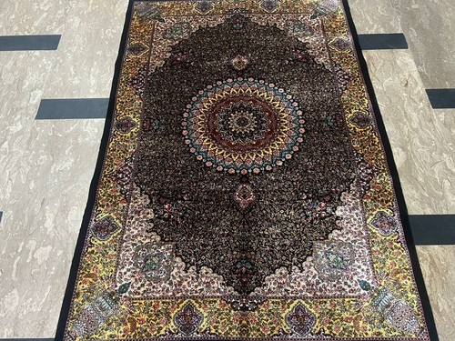 Luxury Bamboo Silk Rug Mandala Wall Hanging Home Décor Carpet 118x80 cm - Picture 2 of 10