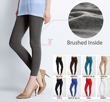 Women's Solid Winter Thick Warm Fleece Lined Thermal Stretchy Leggings Pants