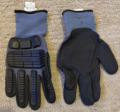 Carhartt Mens XL Gray C-Grip Impact Gloves: Knuckle Protection Optimal Dexterity