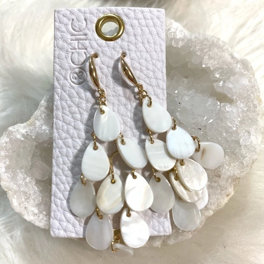 White disc deals earrings