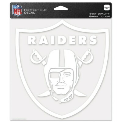 LAS VEGAS RAIDERS WHITE PERFECT CUT DECAL 8''X''8 CAR WINDOW CORN HOLE NFL