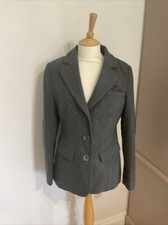 Bn Ness Heritage Tweed Jacket Womens 12 Grey /blue  Wool Country Hacking Blazer