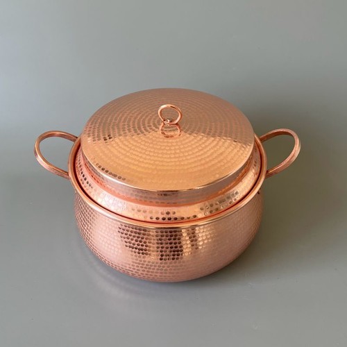 Cazuela de guiso de arroz para olla de cobre puro tapa gruesa hecha a mano gas/inducción de patata - Imagen 18 de 22