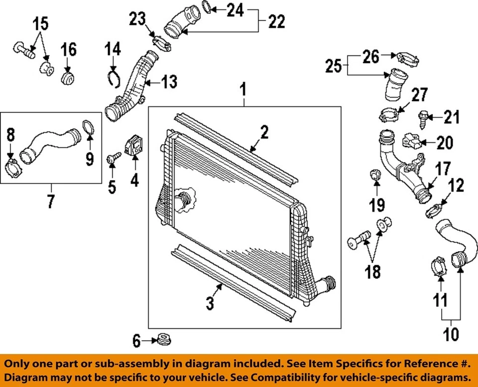 Used Intercooler fits: 2015 Volkswagen Passat 1.8 Grade A Foto 3 de 4