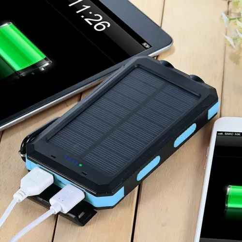 500000mAh Portable Solar Panel Dual USB External Battery Power Bank Pack Charger - Picture 3 of 12
