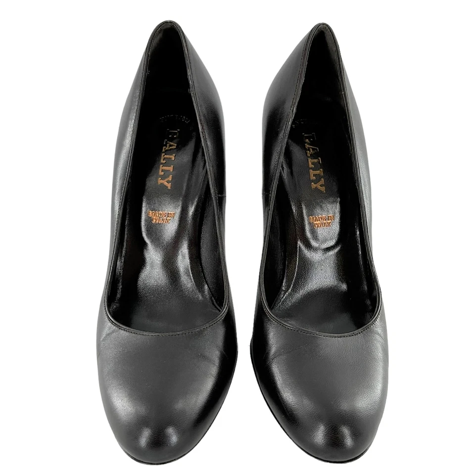Zapatos de salón BALLY Italia cuero marrón oscuro punta redonda talla 8 38,5 carrera oficina Foto 4 de 4