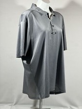 Oakley Polo Shirt Mens XL Charcoal Gray Moisture Wicking Golf Activewear